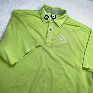 Footjoy Golf Polo Shirt Mens L Magnolia Green Golfing Club Active Sports
